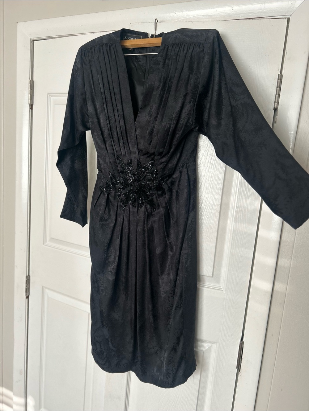 Silk Beaded Waist Dress